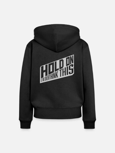 Let me overthink this - Frauen Premium Bio Zip Hoodie - Schwarz