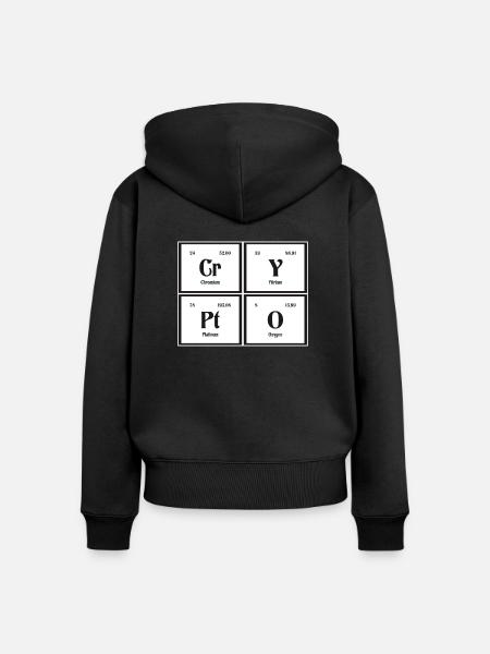 Krypto-| Periodensystem der Elemente - Frauen Premium Bio Zip Hoodie - Schwarz