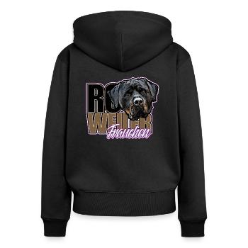 Rottweiler Frauchen - Frauen Premium Bio Zip Hoodie - Schwarz - Hinten - Julia (174cm)