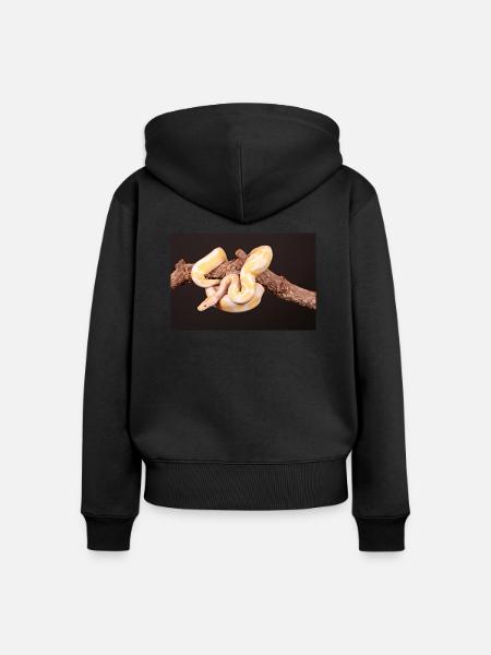 Albinophyton - Frauen Premium Bio Zip Hoodie - Schwarz