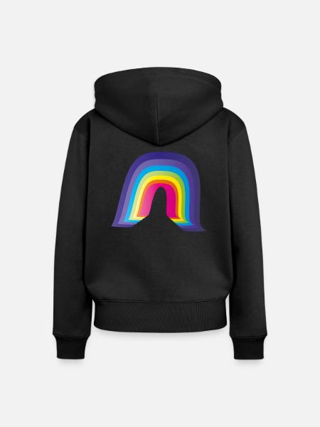 rainbow sweet - Frauen Premium Bio Zip Hoodie - Schwarz