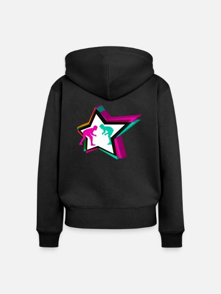 Wrestling Star - Frauen Premium Bio Zip Hoodie - Schwarz