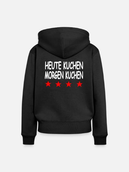Kuchen - Frauen Premium Bio Zip Hoodie - Schwarz