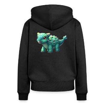 GRAND - Sweat à capuche zippé Premium bio Femme - noir - Dos - Julia (174cm)