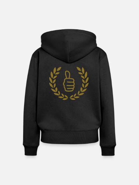 Daumen hoch - Frauen Premium Bio Zip Hoodie - Schwarz