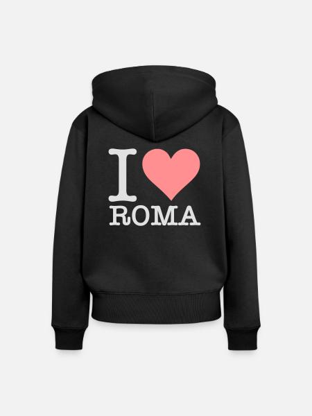 Ich liebe Rom - Frauen Premium Bio Zip Hoodie - Schwarz