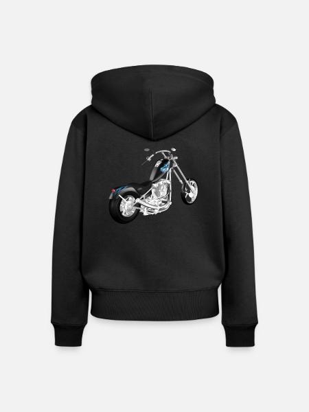 Motorrad - Frauen Premium Bio Zip Hoodie - Schwarz
