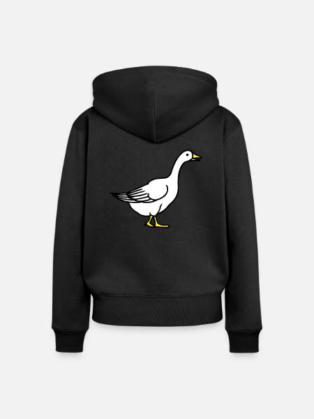 goose - Frauen Premium Bio Zip Hoodie - Schwarz