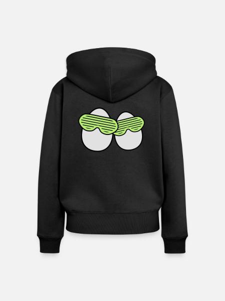 Funky Eggs - Frauen Premium Bio Zip Hoodie - Schwarz