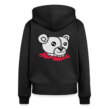 sang polaire horreur sans tête décapité séparé de - Sweat à capuche zippé Premium bio Femme - noir - Dos - Julia (174cm)