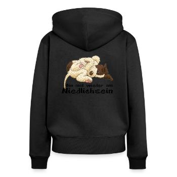Bande dessinée5 1 2 - Sweat à capuche zippé Premium bio Femme - noir - Dos - Julia (174cm)