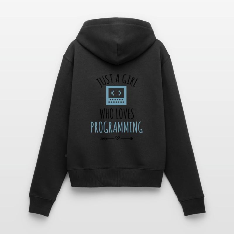 Programmiererin Coding Mädchen Programmieren Frauen Premium Bio Zip Hoodie