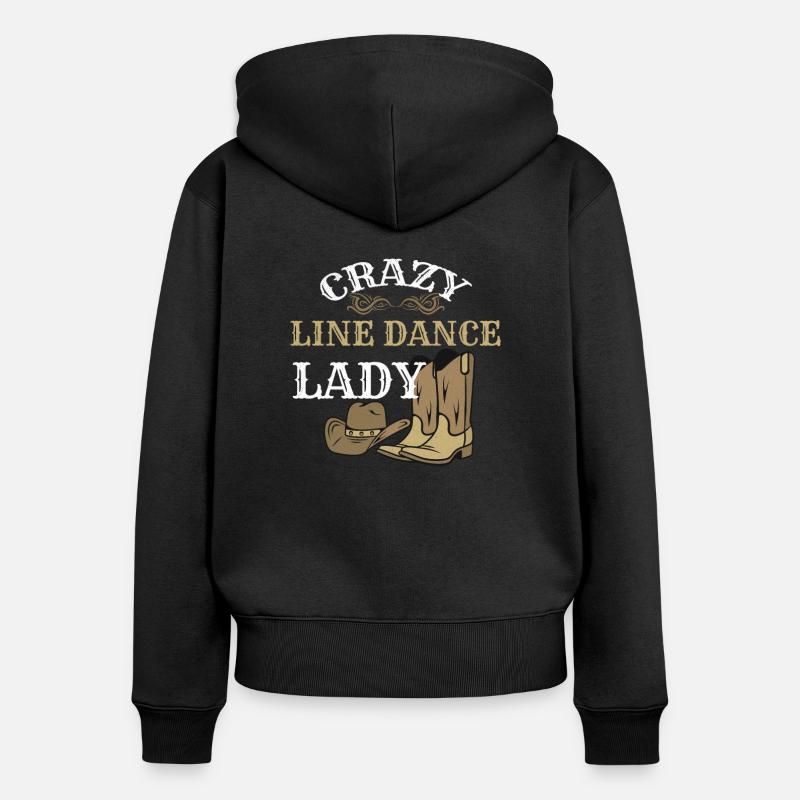 Line Dance Lady Danse Line Dancing Line Dancer - Sweat à capuche zippé Premium bio Femme - noir