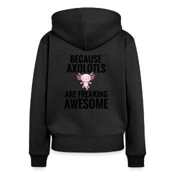 Axolotl Gifts | Axolotl Lover Taillurch - Women's Premium Organic Zip Hoodie - black - Back - Julia (174cm)