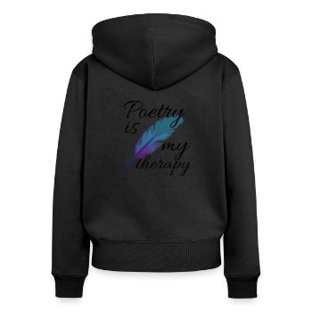 Cadeau de poésie | Amateurs de poésie Poème Poèt - Sweat à capuche zippé Premium bio Femme - noir - Dos - Julia (174cm)