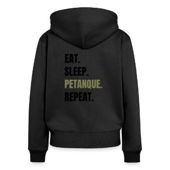 Petanque Boule Gift | Petanque Lovers - Women's Premium Organic Zip Hoodie - black - Back - Julia (174cm)