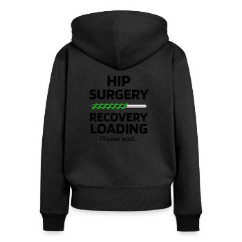 Chirurgie de la hanche Cadeau de rétablissement Hanches artificielles - Sweat à capuche zippé Premium bio Femme - noir - Dos - Julia (174cm)