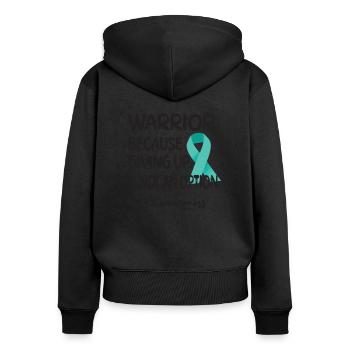 PTSD fighters | Post-traumatic stress disorder - Women's Premium Organic Zip Hoodie - black - Back - Julia (174cm)