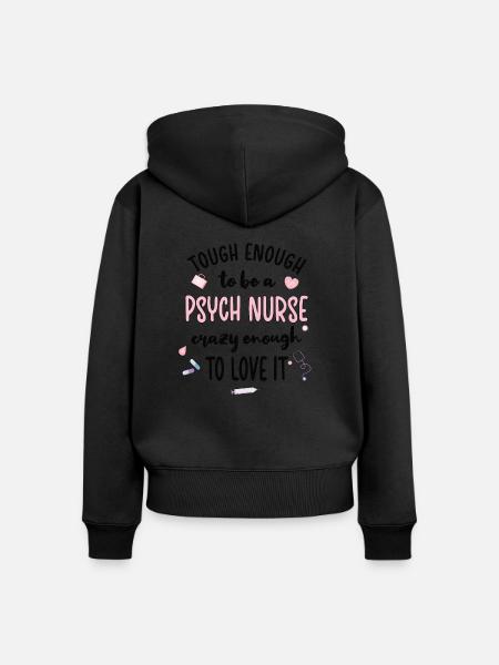 Psychiatrische Krankenschwester Psychiatrie Pflege - Frauen Premium Bio Zip Hoodie - Schwarz