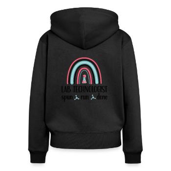 Labortechnikerin Medizintechnikerin Laborantin - Frauen Premium Bio Zip Hoodie - Schwarz - Hinten - Julia (174cm)