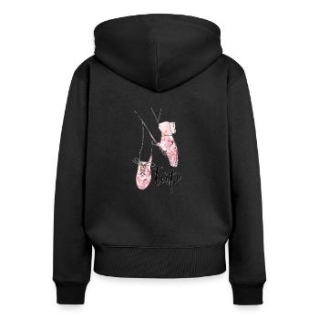 Stepptanz Geschenke Steptänzerin Tanzlehrerin - Frauen Premium Bio Zip Hoodie - Schwarz - Hinten - Julia (174cm)
