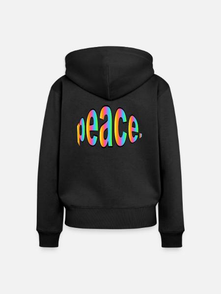 Friede. - Frauen Premium Bio Zip Hoodie - Schwarz