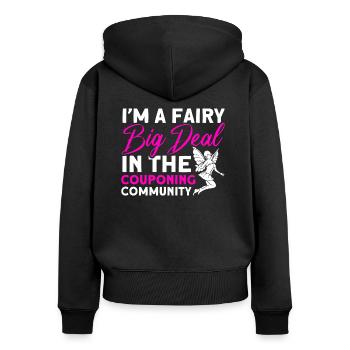 Coupon Shopper Discount Couponer Discount Sale - Women's Premium Organic Zip Hoodie - black - Back - Julia (174cm)