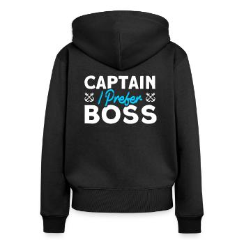 Amateurs de bateau Capitaine de bateau Capitaines - Sweat à capuche zippé Premium bio Femme - noir - Dos - Julia (174cm)