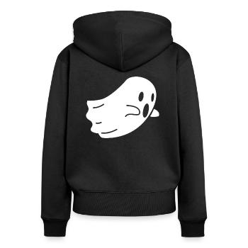 I’LL NEVER GHOST YOU - Women's Premium Organic Zip Hoodie - black - Back - Julia (174cm)