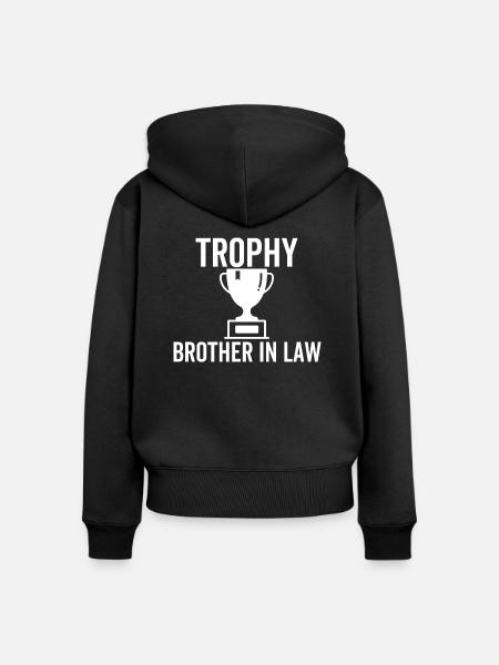 Trophäe Schwager - Frauen Premium Bio Zip Hoodie - Schwarz