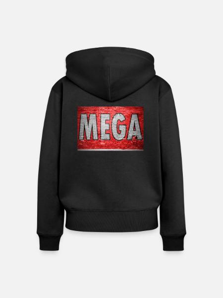Mega Ziegelsteinmauer Graffiti - Frauen Premium Bio Zip Hoodie - Schwarz