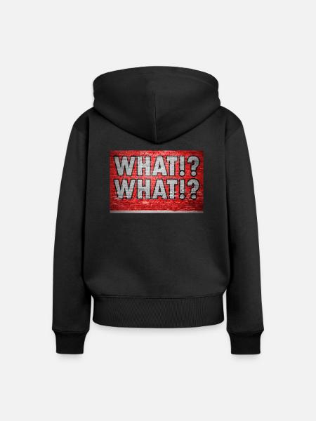 What!? What!? Graffiti - Frauen Premium Bio Zip Hoodie - Schwarz