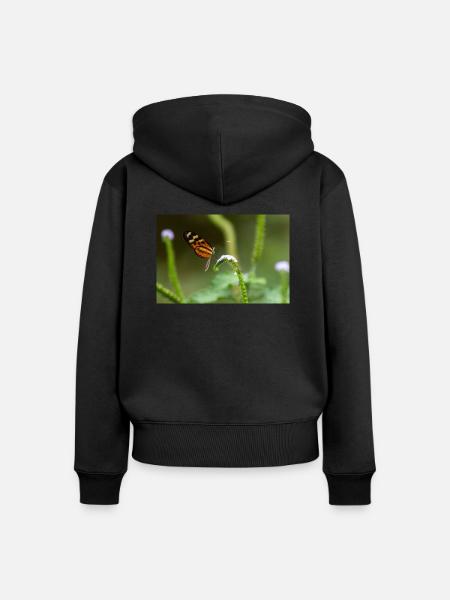 Schmetterling - Frauen Premium Bio Zip Hoodie - Schwarz