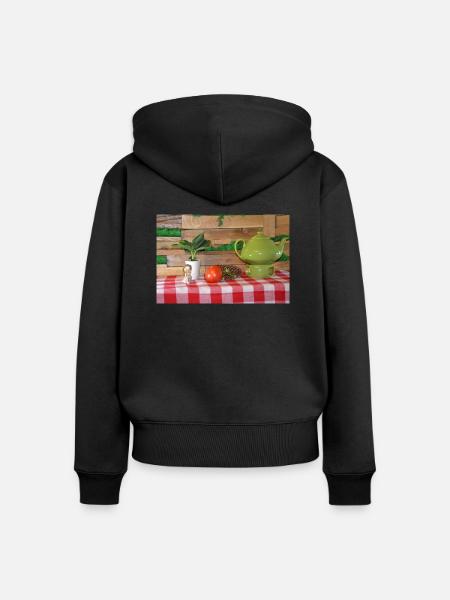 Küche - Frauen Premium Bio Zip Hoodie - Schwarz