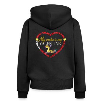 Valentine's Snake - Sweat à capuche zippé Premium bio Femme - noir - Dos - Julia (174cm)