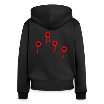 Coups - Sweat à capuche zippé Premium bio Femme - noir - Dos - Julia (174cm)