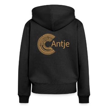 Pour Antje - Sweat à capuche zippé Premium bio Femme - noir - Dos - Julia (174cm)