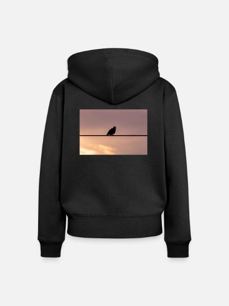 Die Taube - Frauen Premium Bio Zip Hoodie - Schwarz