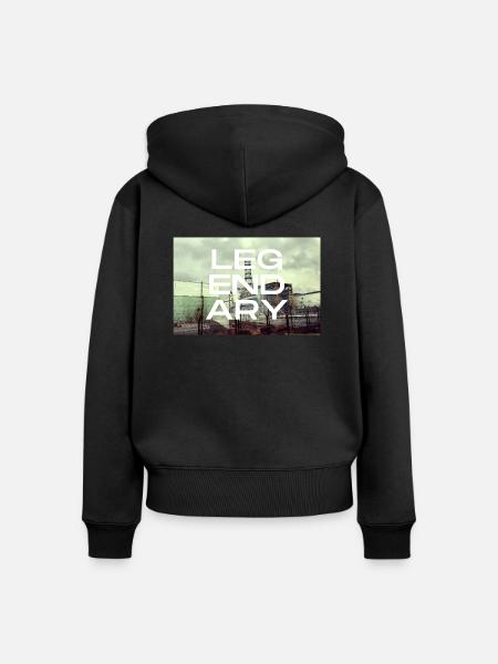LEGENDARY Design - Frauen Premium Bio Zip Hoodie - Schwarz