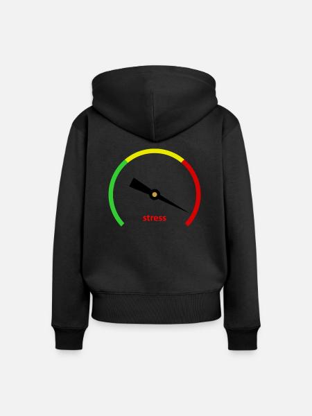 Stress-o-Meter - Frauen Premium Bio Zip Hoodie - Schwarz