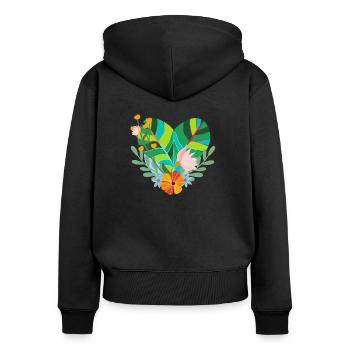 eco-friendly heart - Women's Premium Organic Zip Hoodie - black - Back - Julia (174cm)