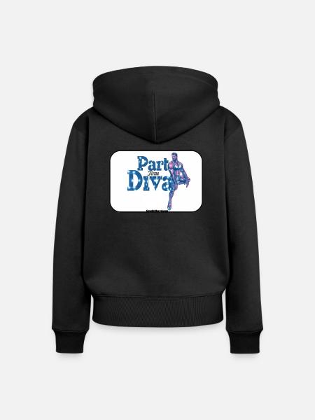 PartTimeDiva_11 - Frauen Premium Bio Zip Hoodie - Schwarz