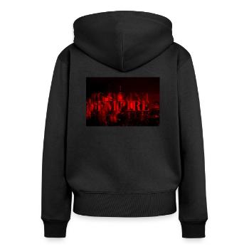 EXPIREDEMPIRE_RED - Frauen Premium Bio Zip Hoodie - Schwarz - Hinten - Julia (174cm)