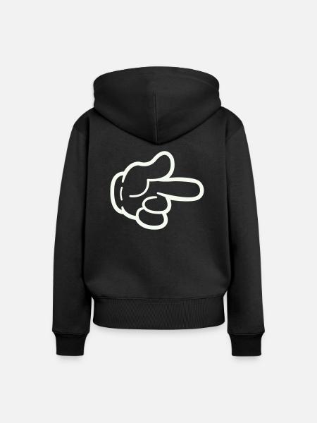 hand comic - Frauen Premium Bio Zip Hoodie - Schwarz