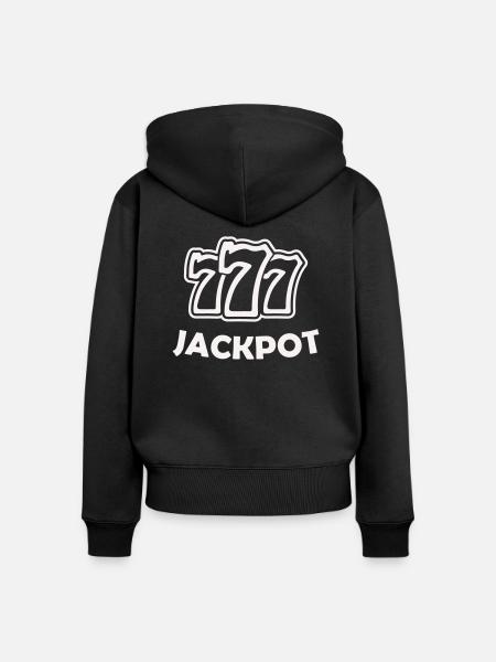777 - Frauen Premium Bio Zip Hoodie - Schwarz