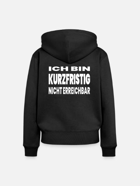 Erreichbar - Frauen Premium Bio Zip Hoodie - Schwarz