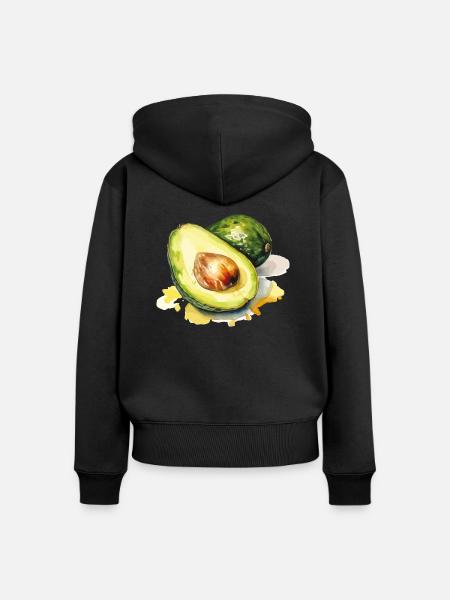 avocado 2 - Frauen Premium Bio Zip Hoodie - Schwarz