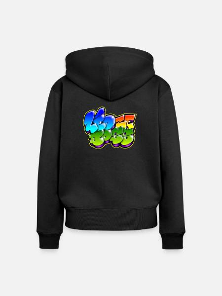 Leo Zeboss Graffiti Name - Frauen Premium Bio Zip Hoodie - Schwarz
