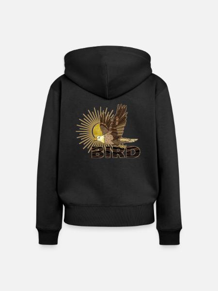 Vogel - Frauen Premium Bio Zip Hoodie - Schwarz