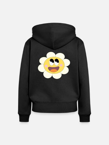 Hübsches Blümchen! - Frauen Premium Bio Zip Hoodie - Schwarz